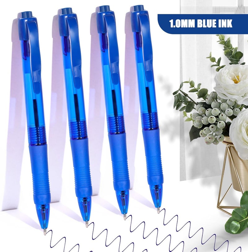 deegtran Pens Bulk, 50 Pack No Bleed Blue Ink Click Pens with Soft Grip, Wholesale Retractable Ballpoint Pens for Office School, Medium Point Smooth 1.0MM - Image 3